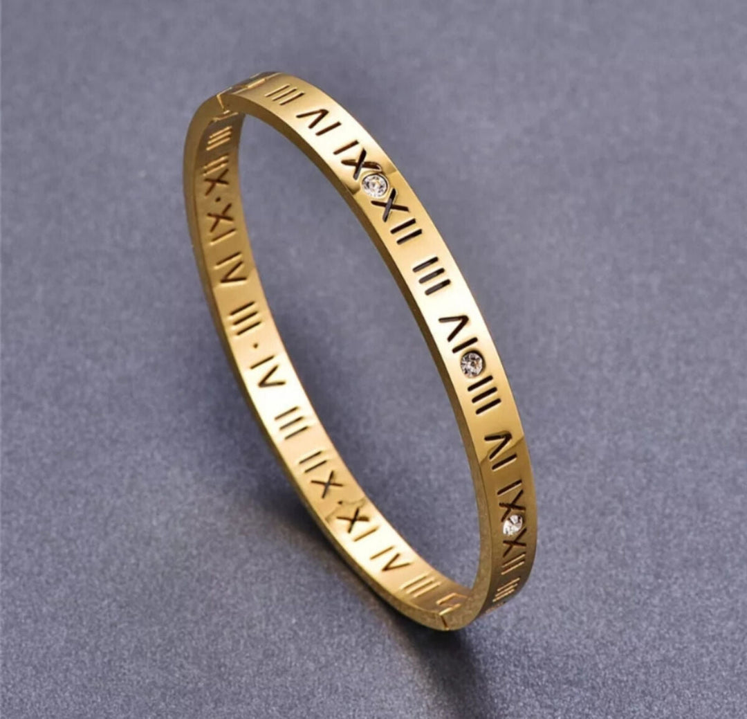 Titanium Bracelet with Roman Numerals