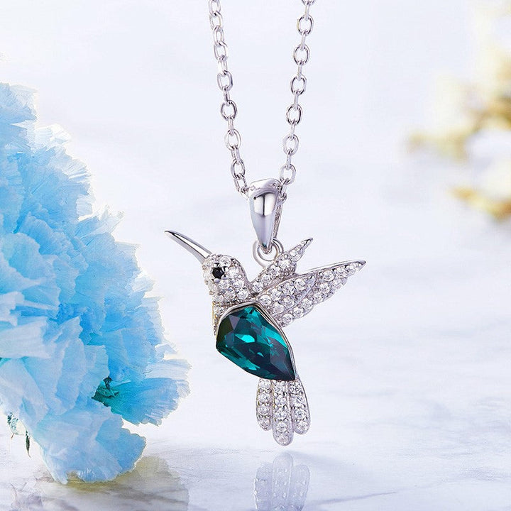 Hummingbird Sparkle Necklace with Zirconia