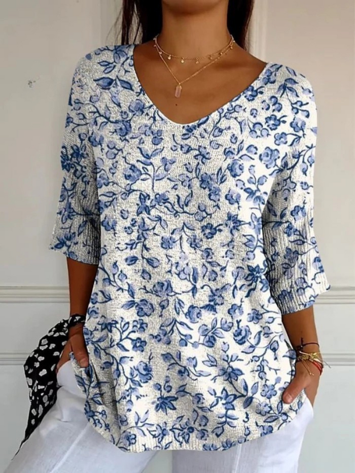 Elodie | Vintage Floral Knit Top