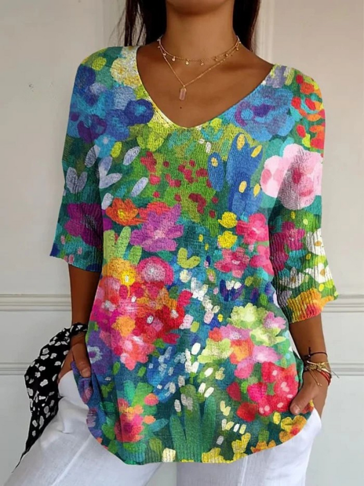 Celine | Vintage Floral Knit Top