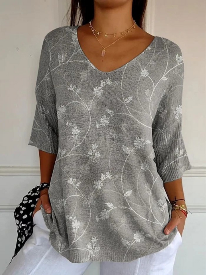 Helena | Vintage Floral Knit Top
