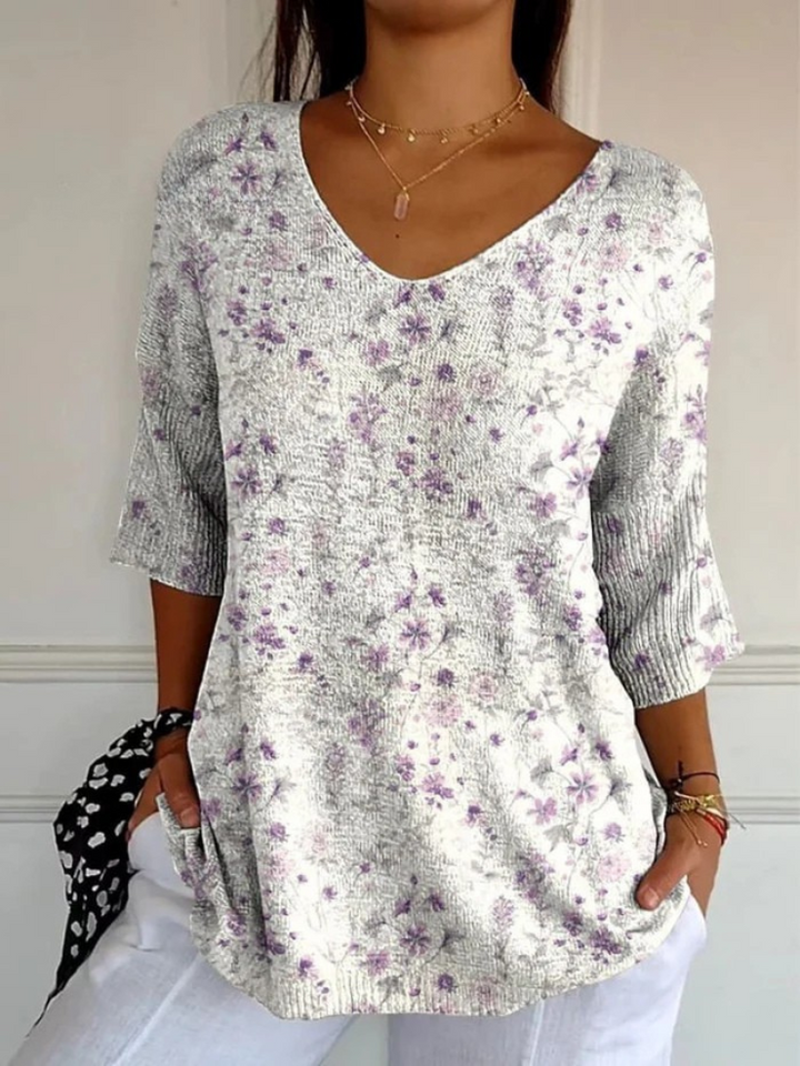 Claudine | Vintage Floral Knit Top