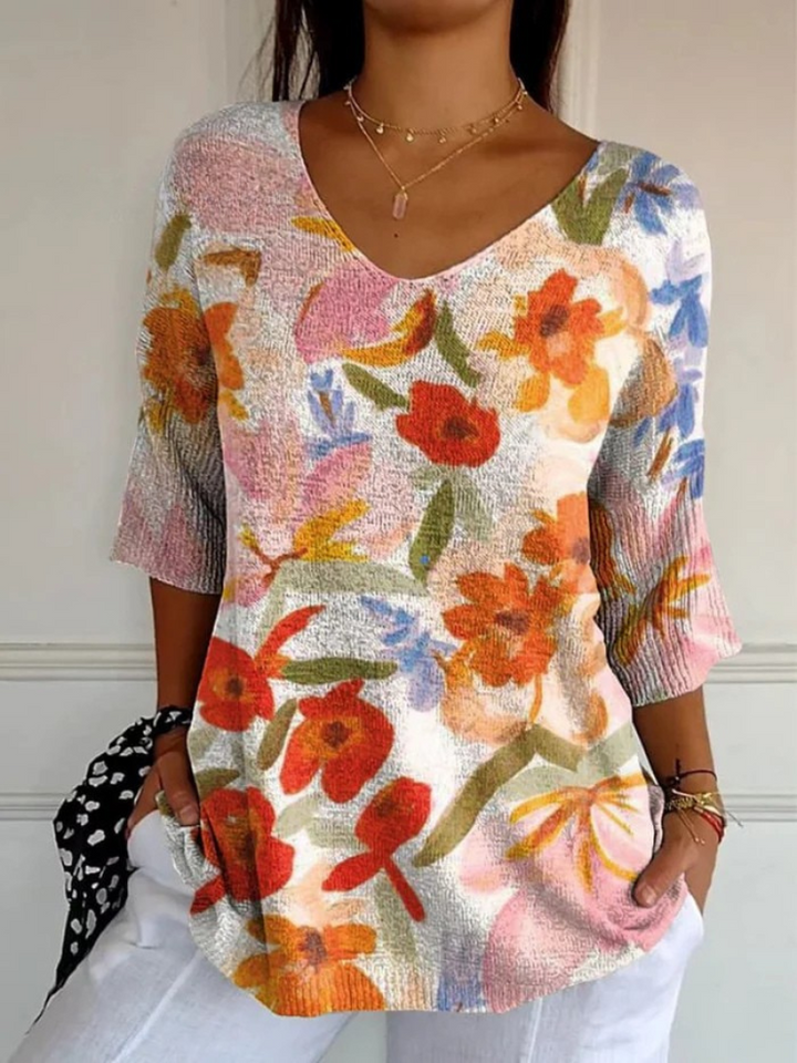 Beatrice | Vintage Floral Knit Top