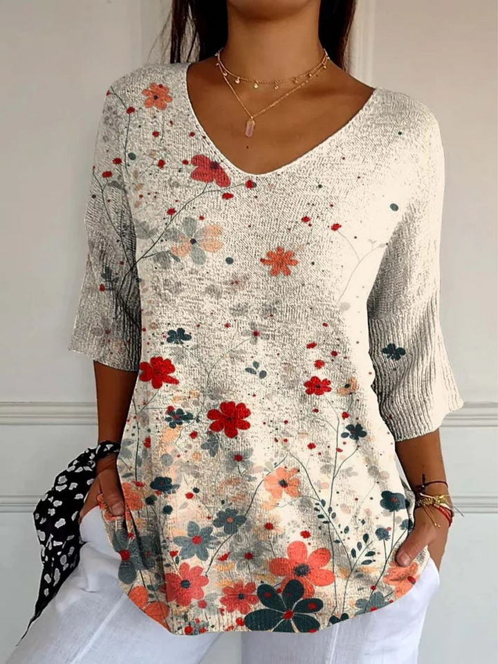 Amara | Vintage Floral Knit Top