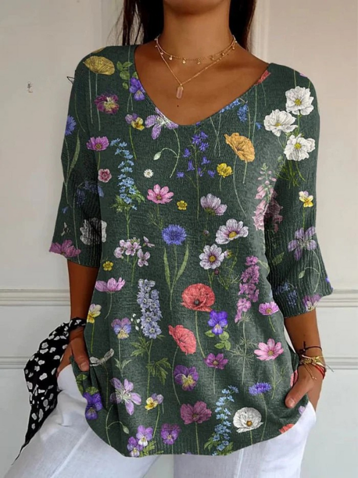 Valerie | Vintage Floral Knit Top