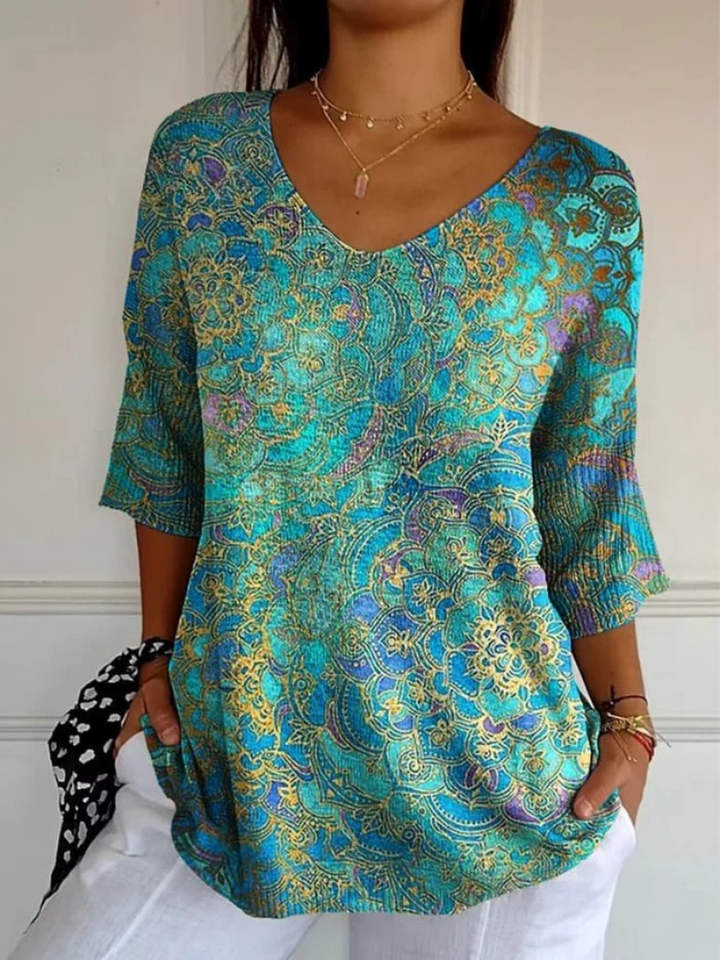 Elara | Vintage Floral Knit Top