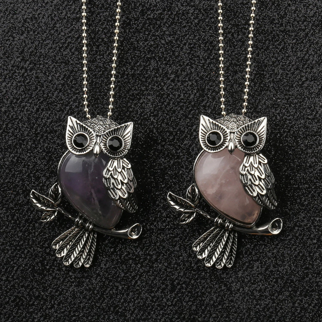 Crystal Owl Wisdom Pendant Necklace
