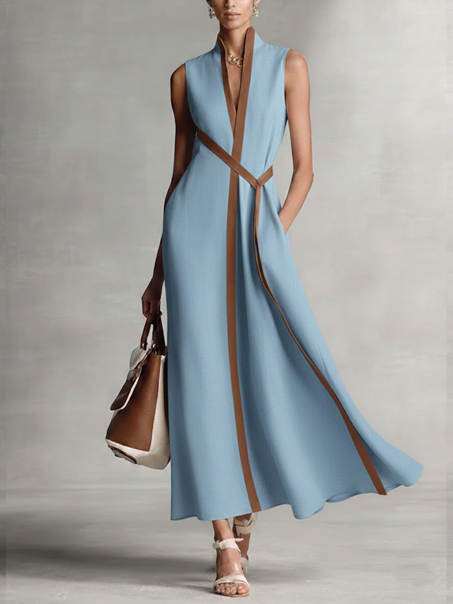 Elira | Refined Linen Wrap Maxi Dress