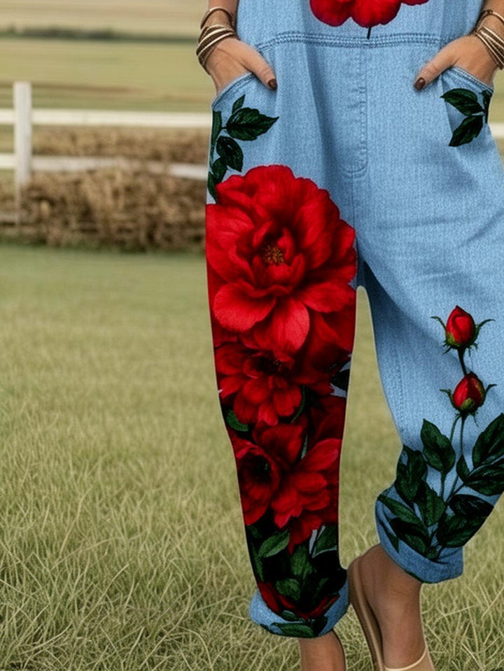 Rosehaven | Scarlet Garden Bloom Dungarees