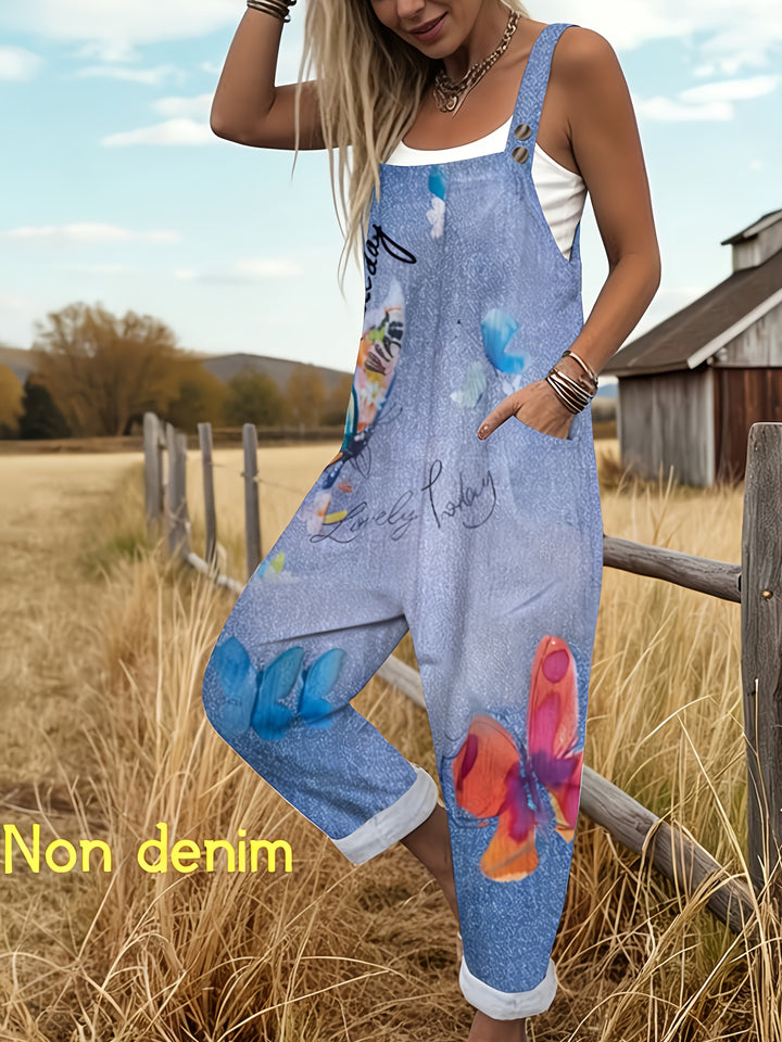 Vintage schattige overall met kattenprint - BJ078