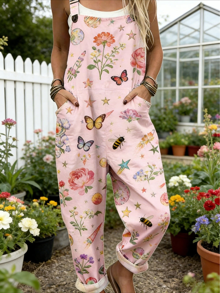 Plus Size - Plus Size - Dames Loszittende Tuinbroek met Unieke Patroonontwerpen Die Opvallend, Comfortabel En Casual Is, En Gemakkelijk Een Ontspannen En Trendy Look Creëert, Machinewasbaar