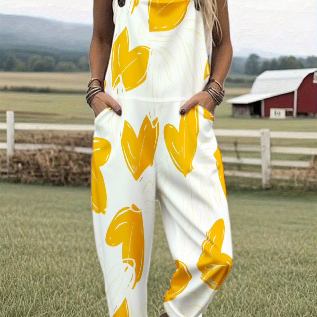 Grote maten, dames casual overalls met print in grote maten, zomerse witte Boheemse vrijetijdspak met vlinderprint, losse versie voor boerderijen en buiten, ontwerp met zakken, woon-werkverkeer- en vakantiestijl, machinewasbaar