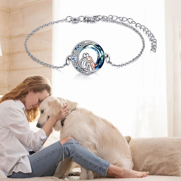Sterling Silver Adjustable Dog Charm Bracelet