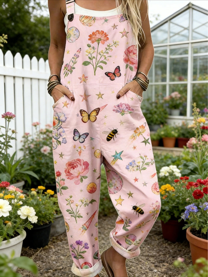Plus Size - Plus Size - Dames Loszittende Tuinbroek met Unieke Patroonontwerpen Die Opvallend, Comfortabel En Casual Is, En Gemakkelijk Een Ontspannen En Trendy Look Creëert, Machinewasbaar