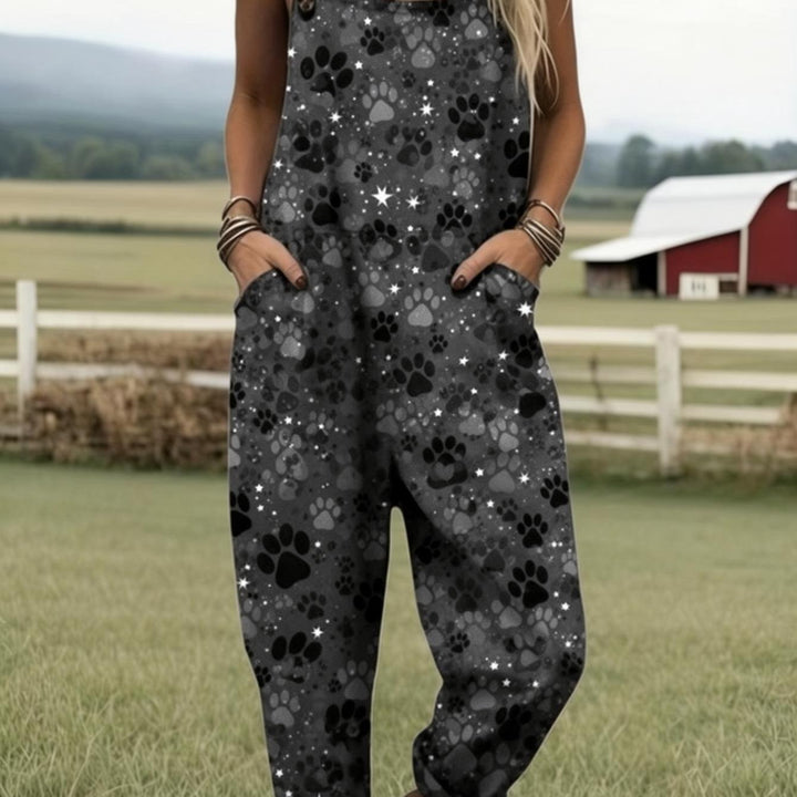 Darcy | Gentle Paw Print Dungarees