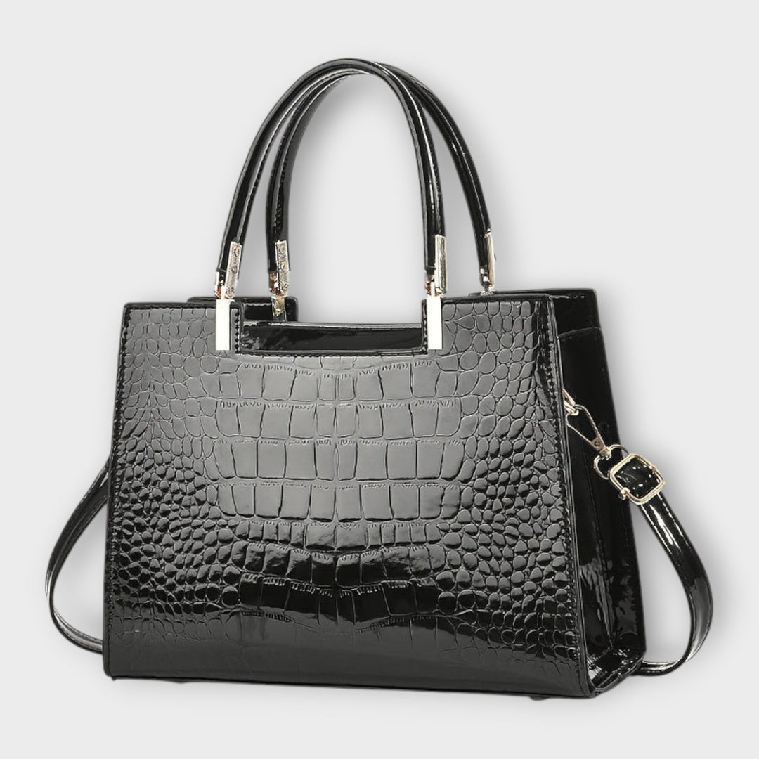 Maison Verdelle - Glossy Crocodile-Embossed Handbag