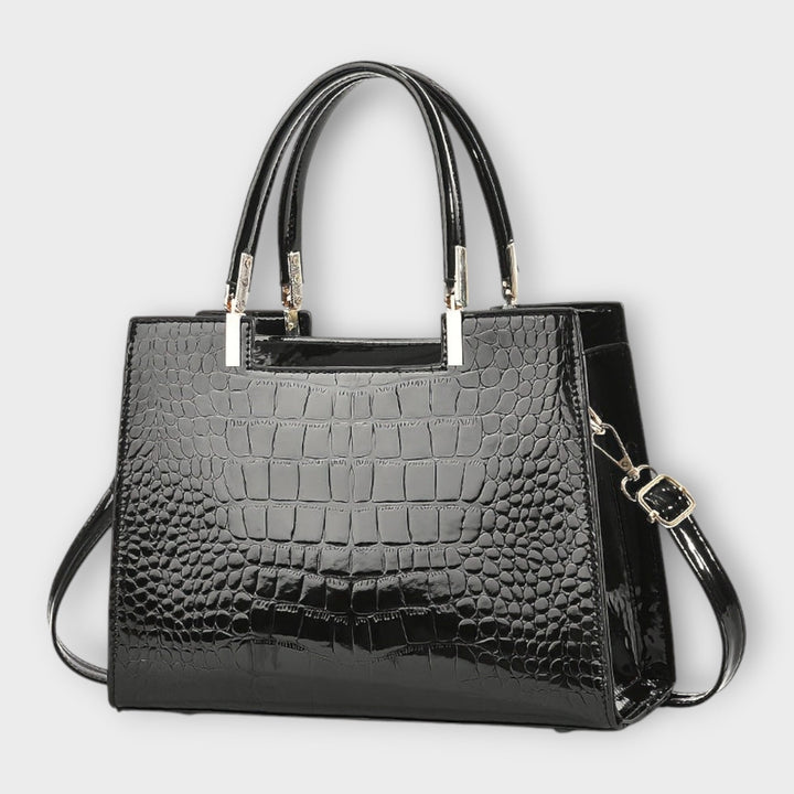 Maison Verdelle - Glossy Crocodile-Embossed Handbag