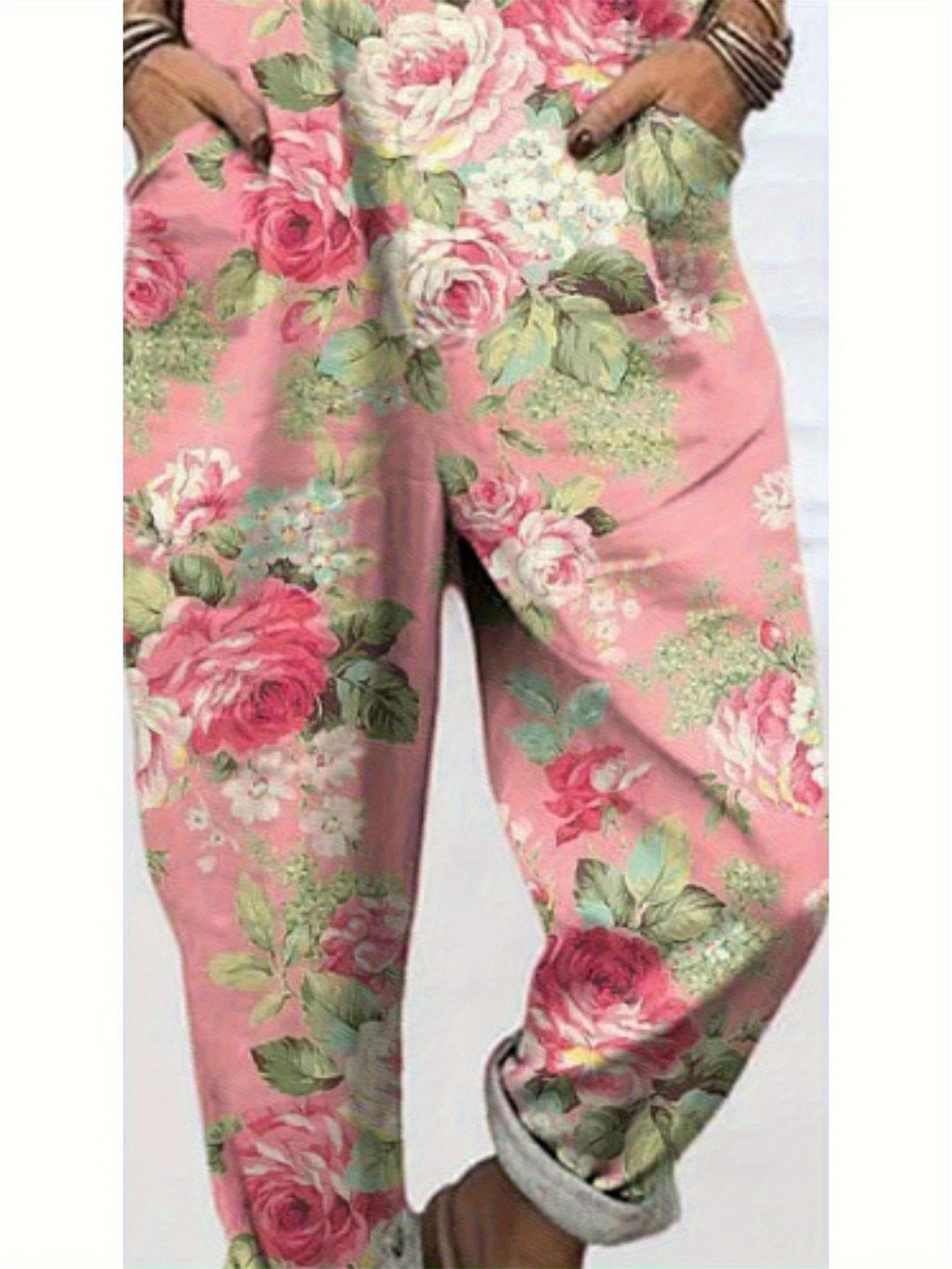 Plus Size - Plus Size - Plus Size Dames Casual Bedrukte Overalls, Stijlvolle Bedrukte Dames Dungarees Gemaakt van Comfortabele Stof, Perfect voor de Zomer met een Losse Pasvorm en Machinewasbaar