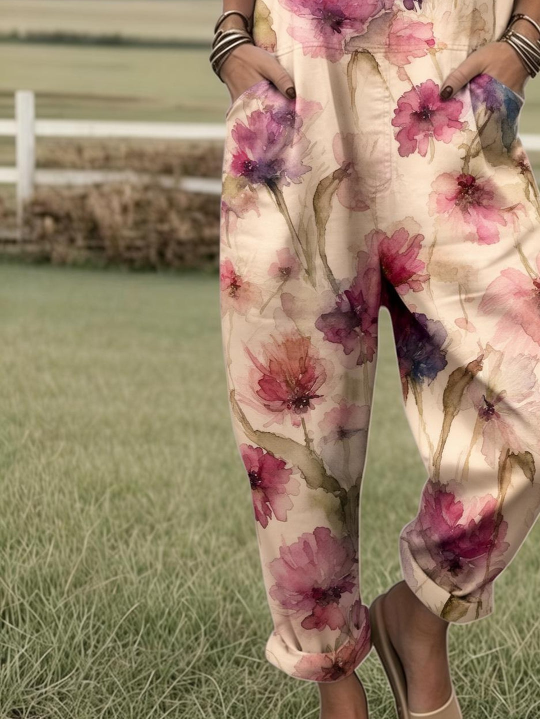 Lindenmere | Blush Petal Drift Dungarees