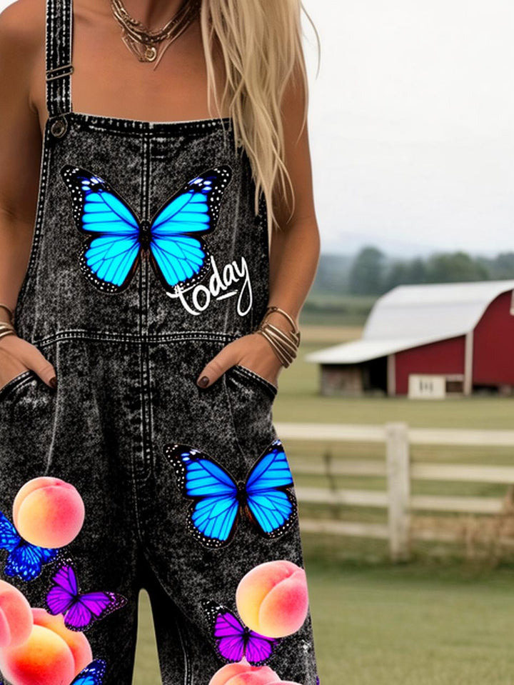 Hawthorne | Midnight Butterfly Orchard Dungarees