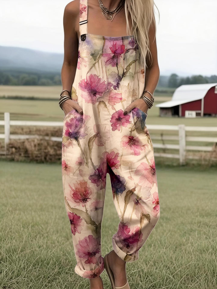 Lindenmere | Blush Petal Drift Dungarees