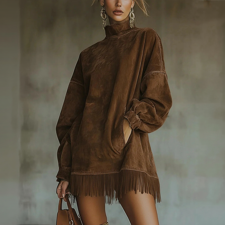 RACHEL™ | The Suede Fringe Dress