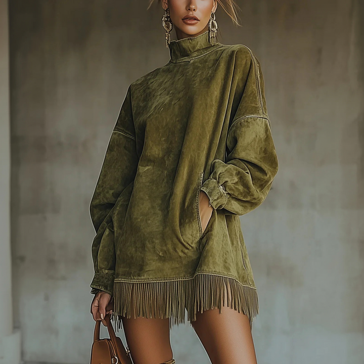 RACHEL™ | The Suede Fringe Dress