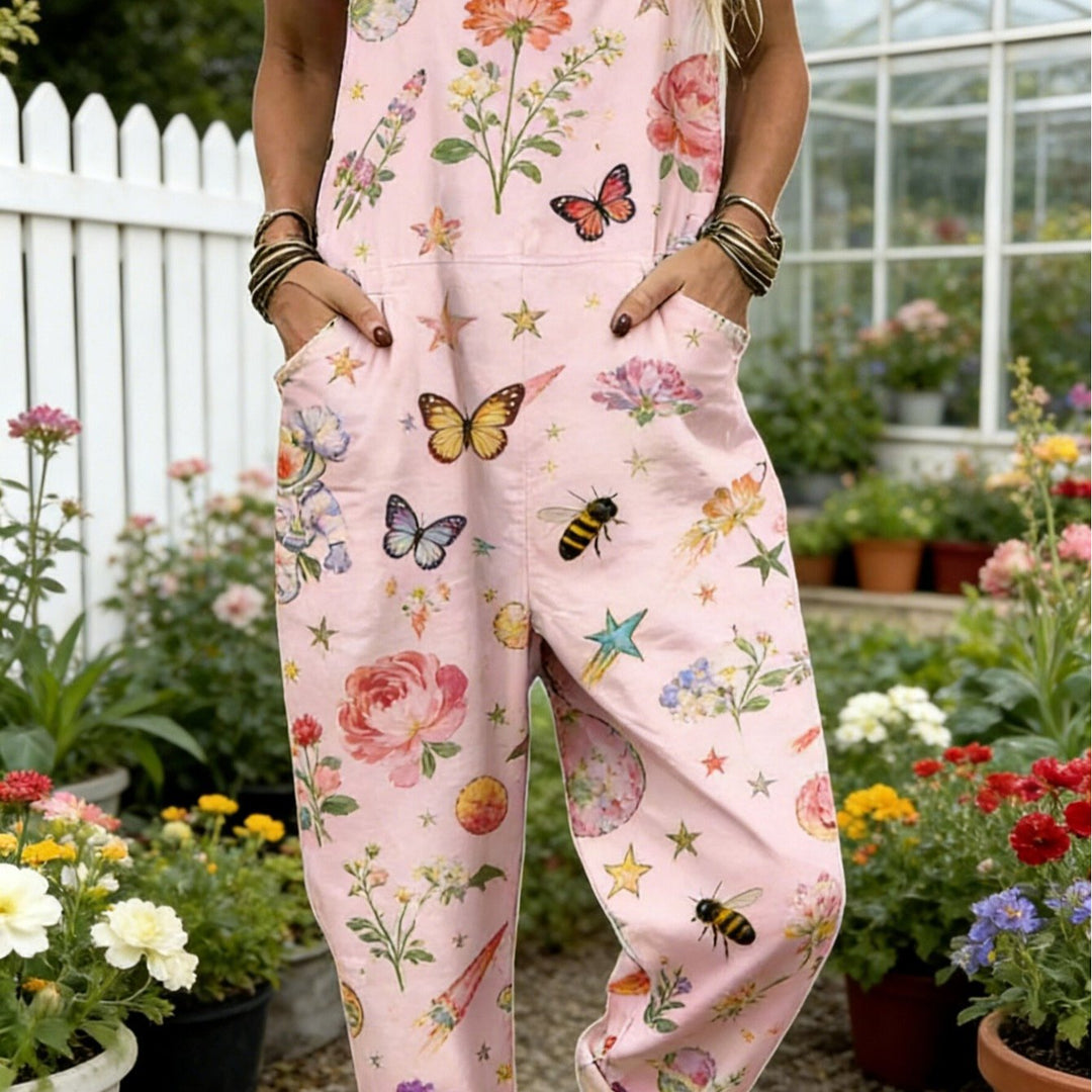 Plus Size - Plus Size - Dames Loszittende Tuinbroek met Unieke Patroonontwerpen Die Opvallend, Comfortabel En Casual Is, En Gemakkelijk Een Ontspannen En Trendy Look Creëert, Machinewasbaar