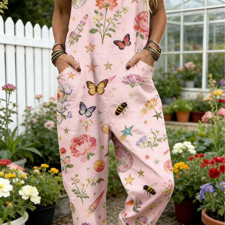 Plus Size - Plus Size - Dames Loszittende Tuinbroek met Unieke Patroonontwerpen Die Opvallend, Comfortabel En Casual Is, En Gemakkelijk Een Ontspannen En Trendy Look Creëert, Machinewasbaar