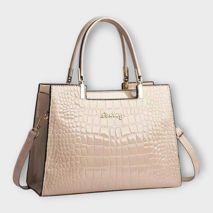 Maison Verdelle - Glossy Crocodile-Embossed Handbag