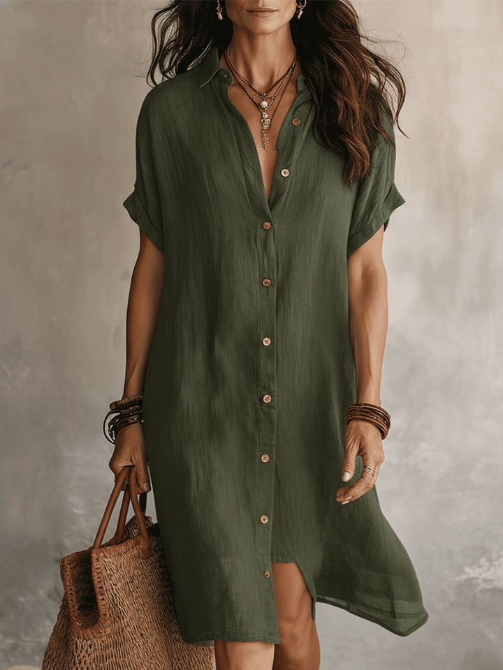 Modern Boho Effortless Black Relaxed Midi Dress