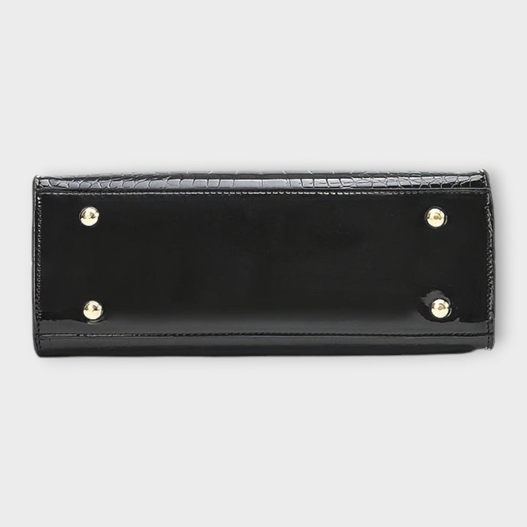 Maison Verdelle - Glossy Crocodile-Embossed Handbag