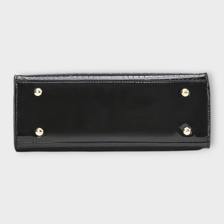 Maison Verdelle - Glossy Crocodile-Embossed Handbag
