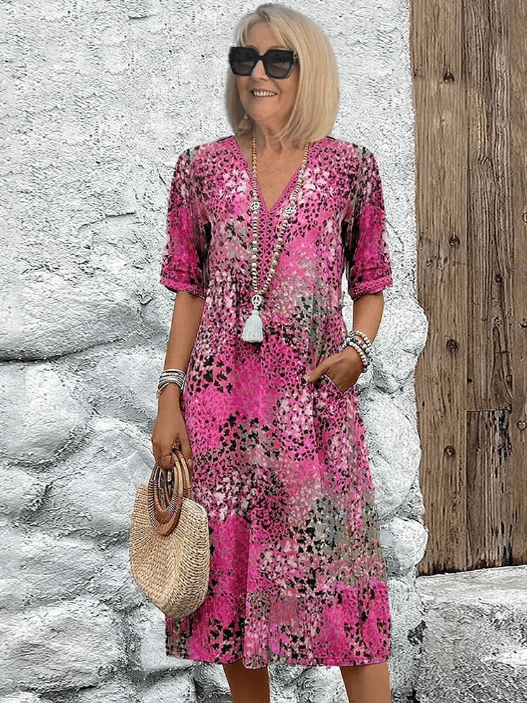 Eliza™ | Floral Heritage Midi Dress