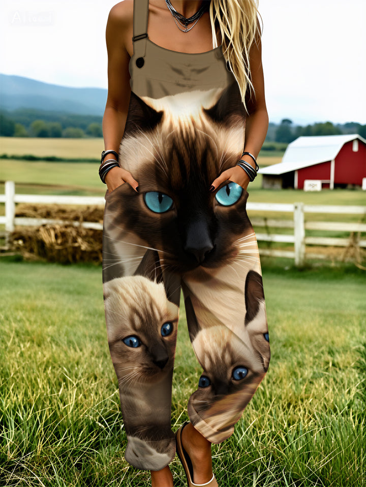Lydia | Soft Siamese Cat Comfort Dungarees