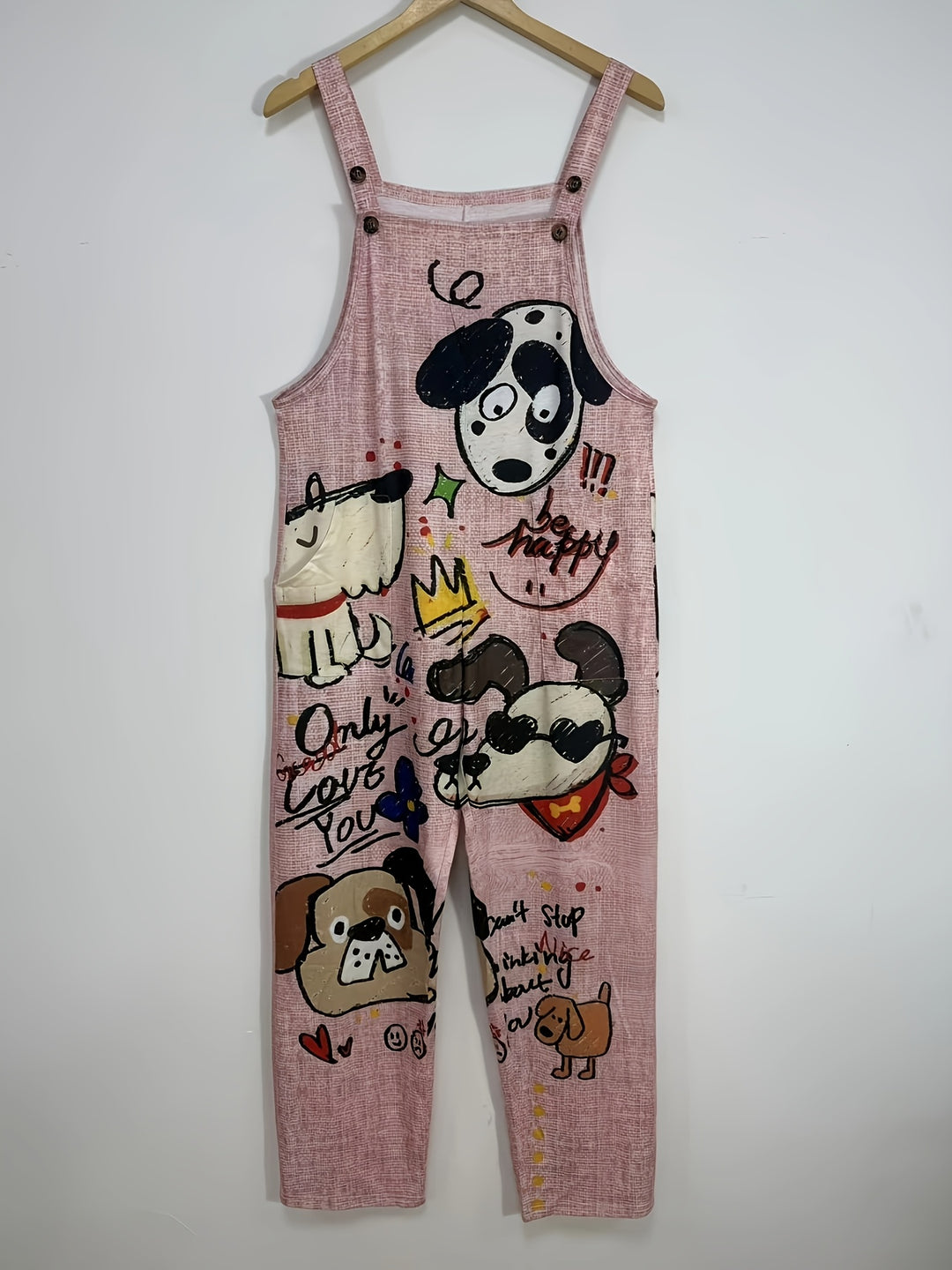 [Bedrukte Broek - Niet Denim Stof] Nieuwe Europese en Amerikaanse Damesmode met Trendy Faux Denim Dierenprint Casual Overalls, Gemaakt van Veelzijdige en Ademende Stof Perfect voor de Herfst