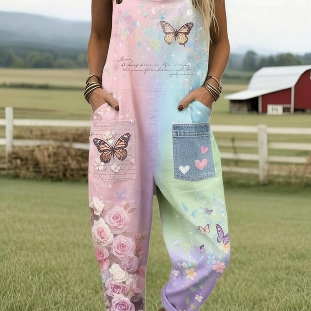Rosalie | Soft Garden Butterfly Dungarees
