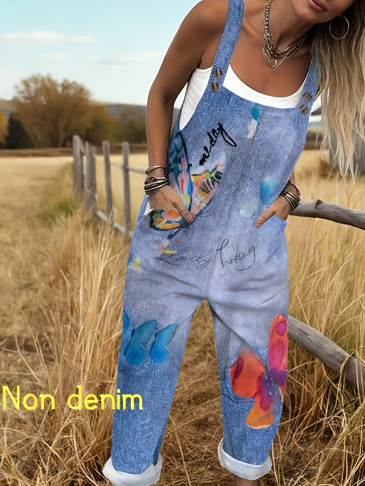Vintage schattige overall met kattenprint - BJ078
