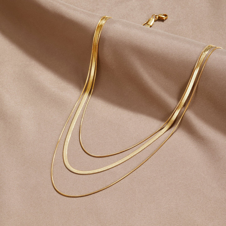 Three-Layer Gold Chain Necklace