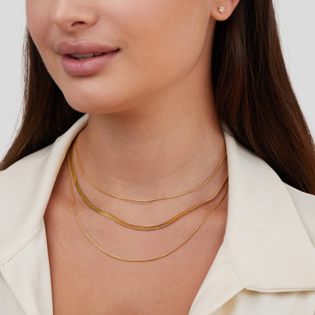 Three-Layer Gold Chain Necklace