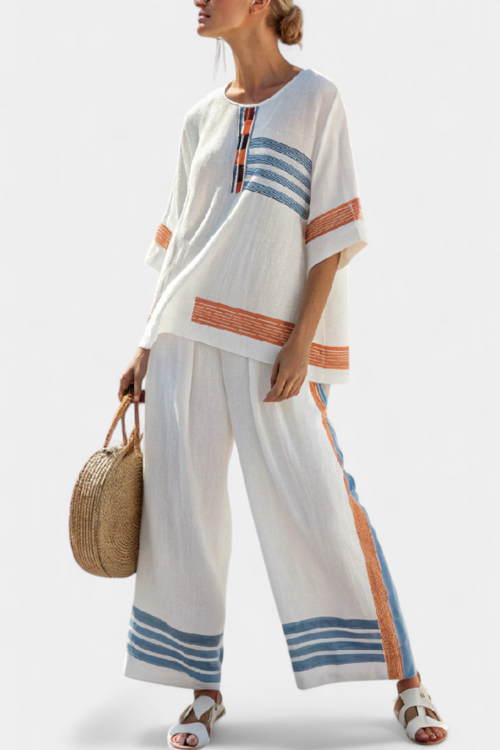 Donatella - sophisticated orange trousers set