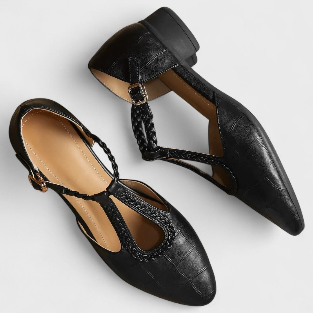 Vivienne™ | Heritage T-Strap Leather Flat
