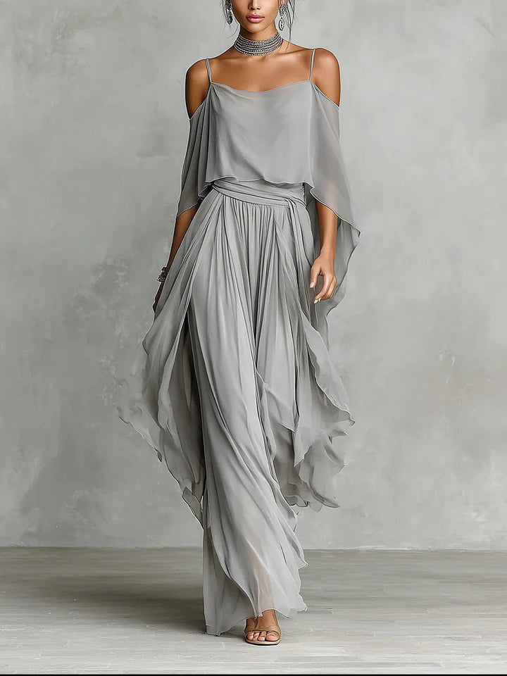 Angel | Silver Mist Off-Shoulder Flowy Set
