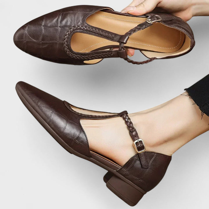 Vivienne™ | Heritage T-Strap Leather Flat
