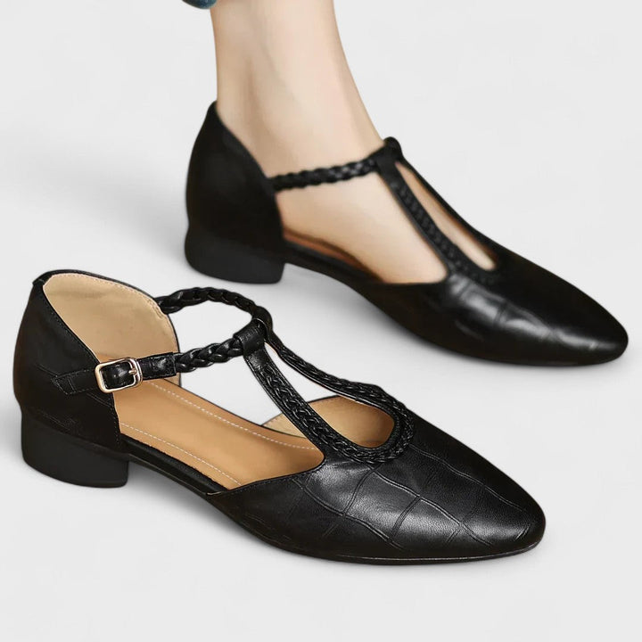 Vivienne™ | Heritage T-Strap Leather Flat