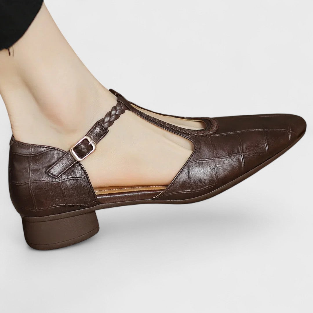 Vivienne™ | Heritage T-Strap Leather Flat