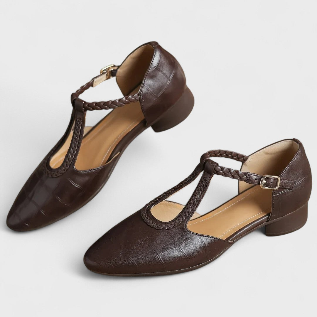 Vivienne™ | Heritage T-Strap Leather Flat