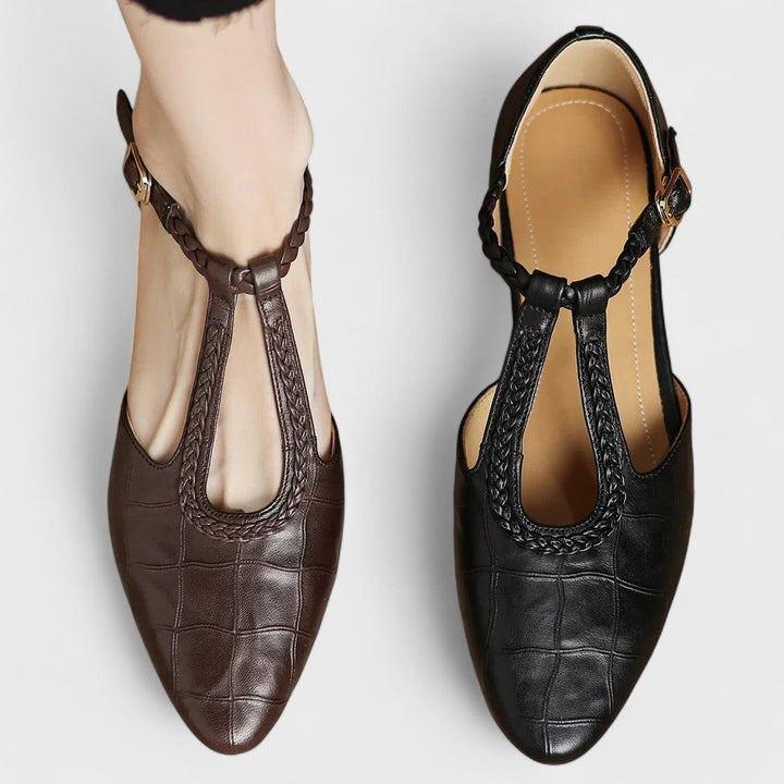 Vivienne™ | Heritage T-Strap Leather Flat
