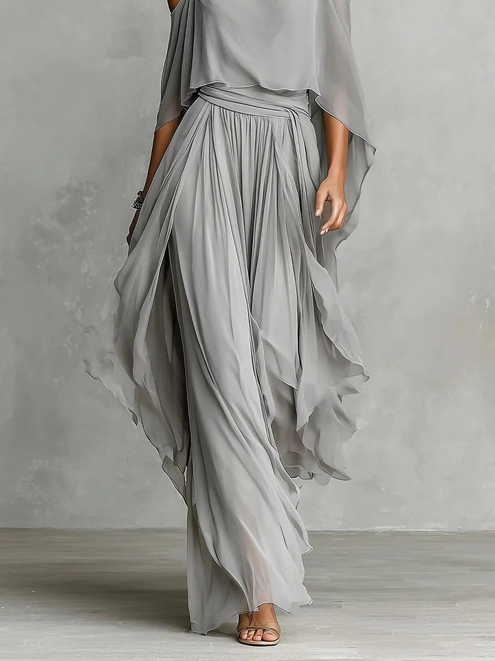 Angel | Silver Mist Off-Shoulder Flowy Set