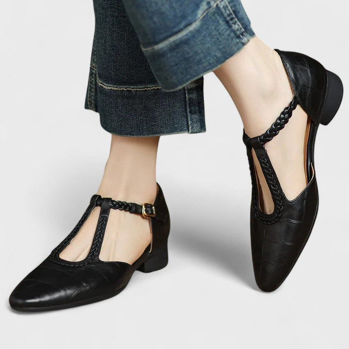 Vivienne™ | Heritage T-Strap Leather Flat
